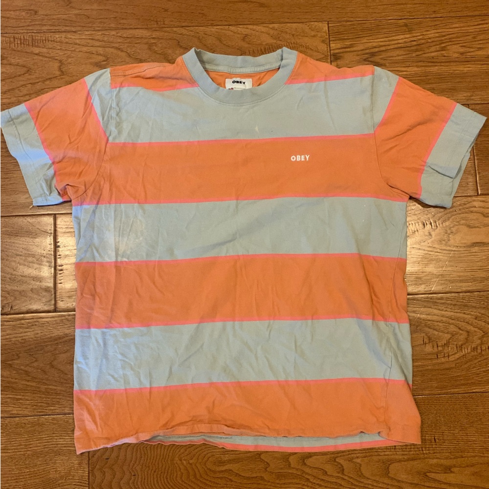Obey striped t shirt